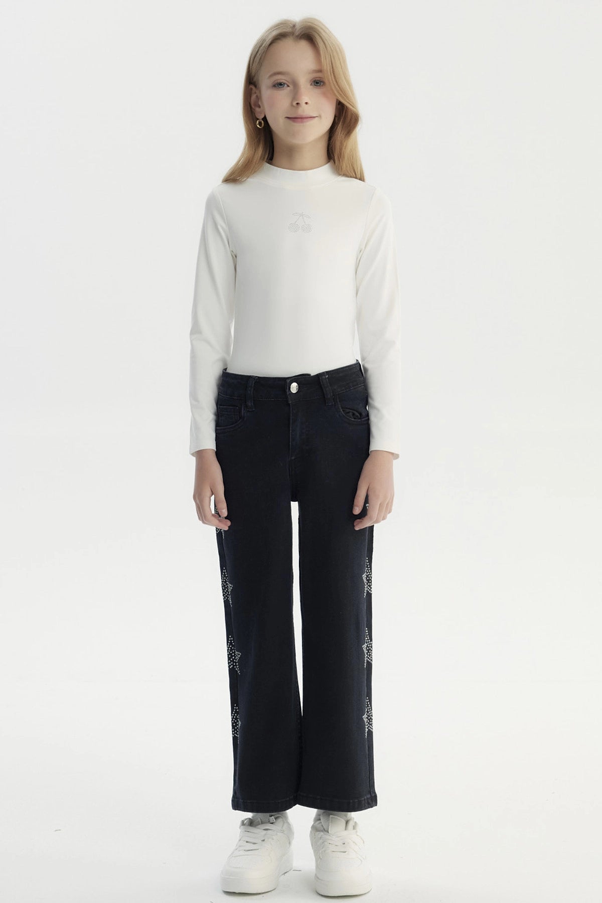 Jeans Niña Wide Leg Negro