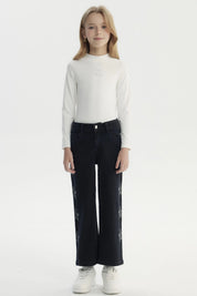 Jeans Niña Wide Leg Negro