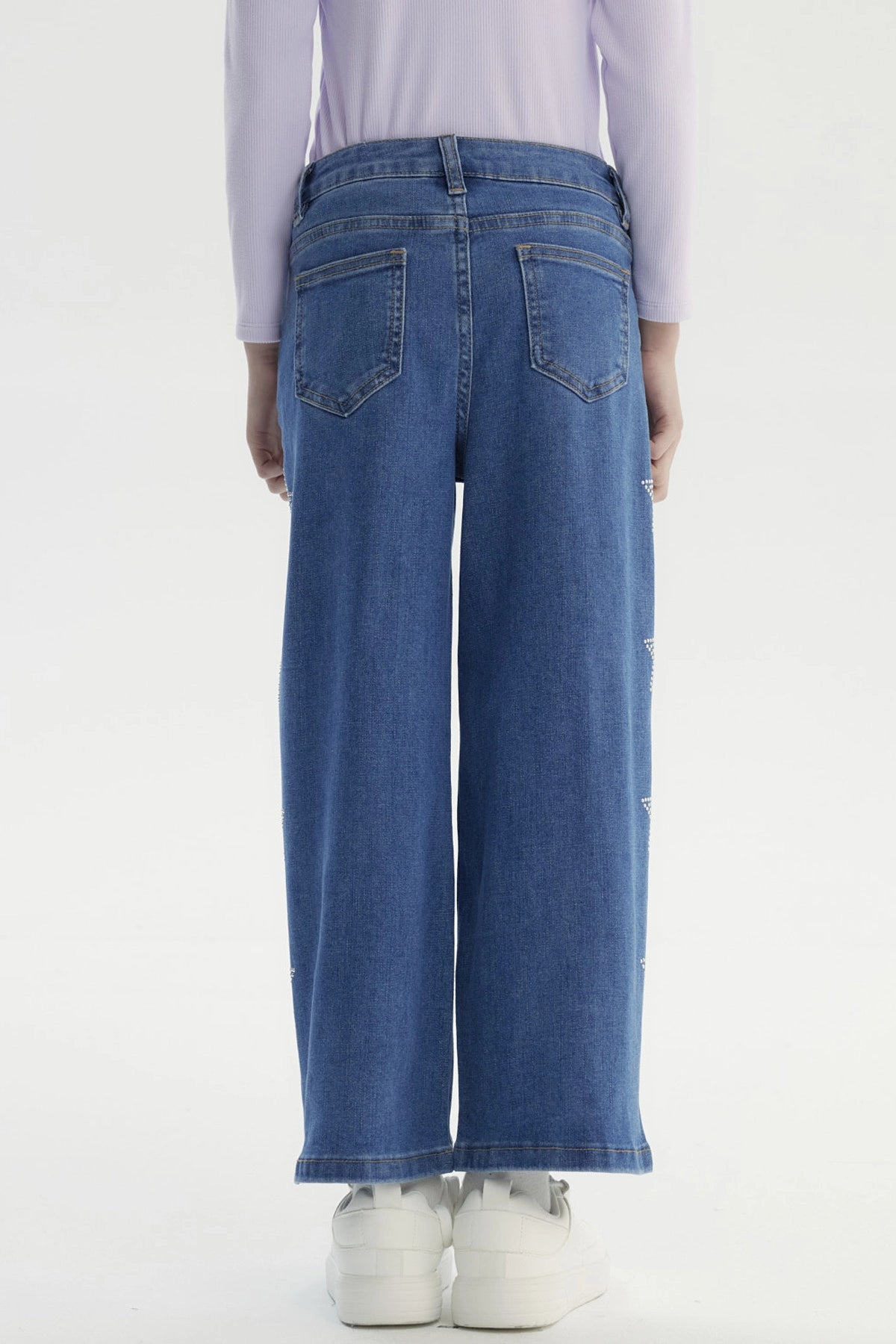 Jeans Niña Wide Leg Azul