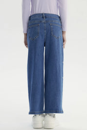Jeans Niña Wide Leg Azul