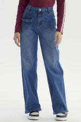 Jeans Wide Leg Niña Azul