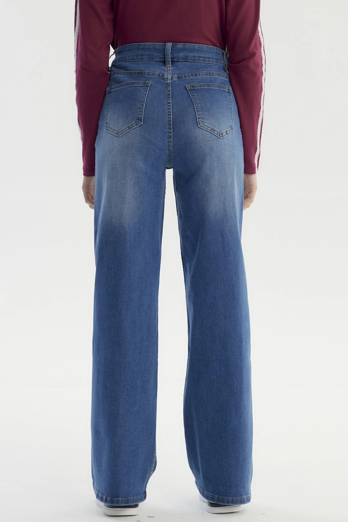 Jeans Niña Wide Leg Azul