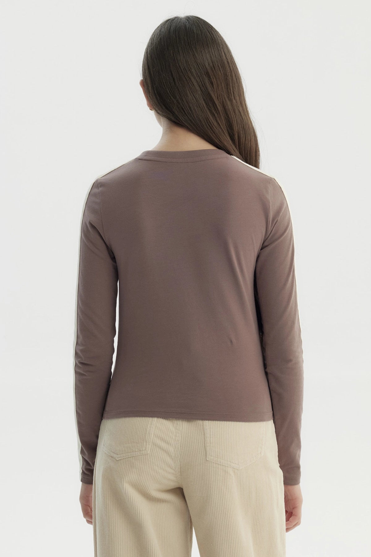 Polera Niña Slim Café Claro