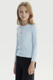 Polera Niña Slim Celeste