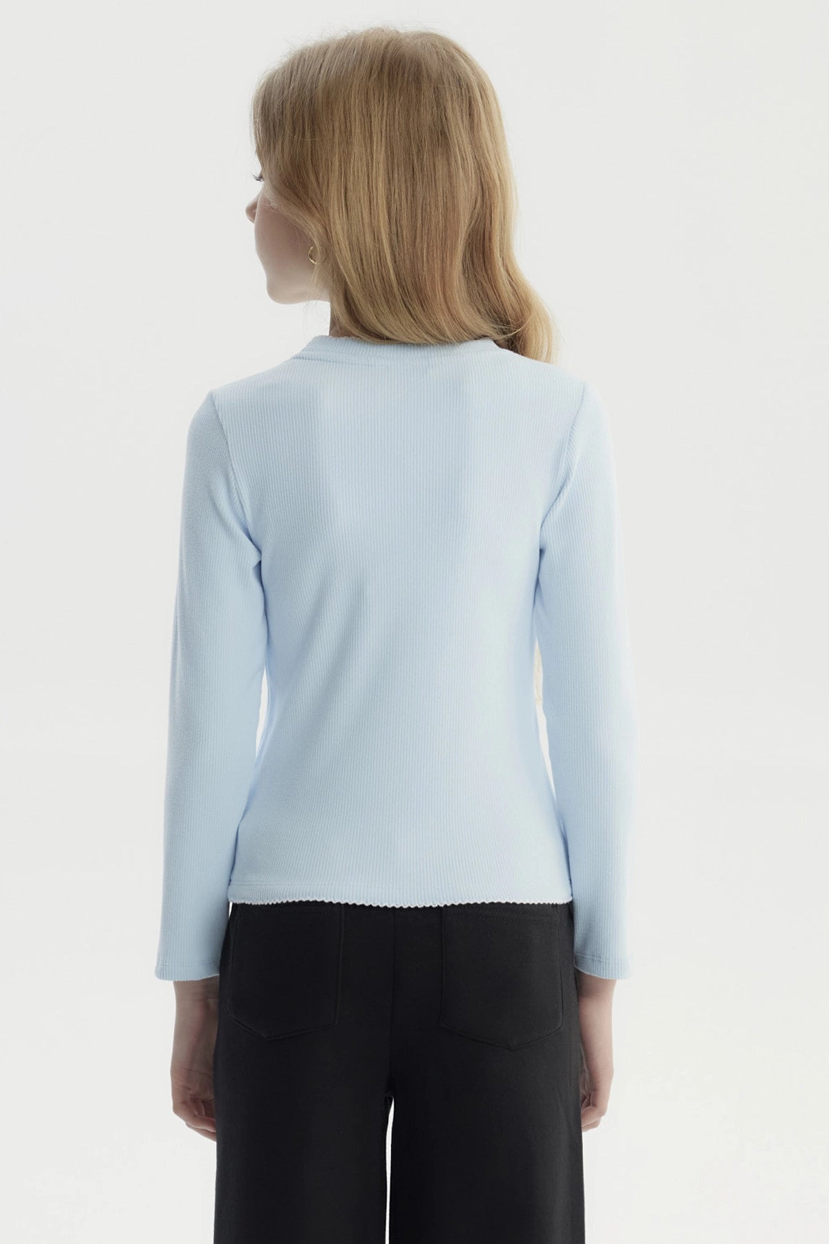 Polera Niña Slim Celeste