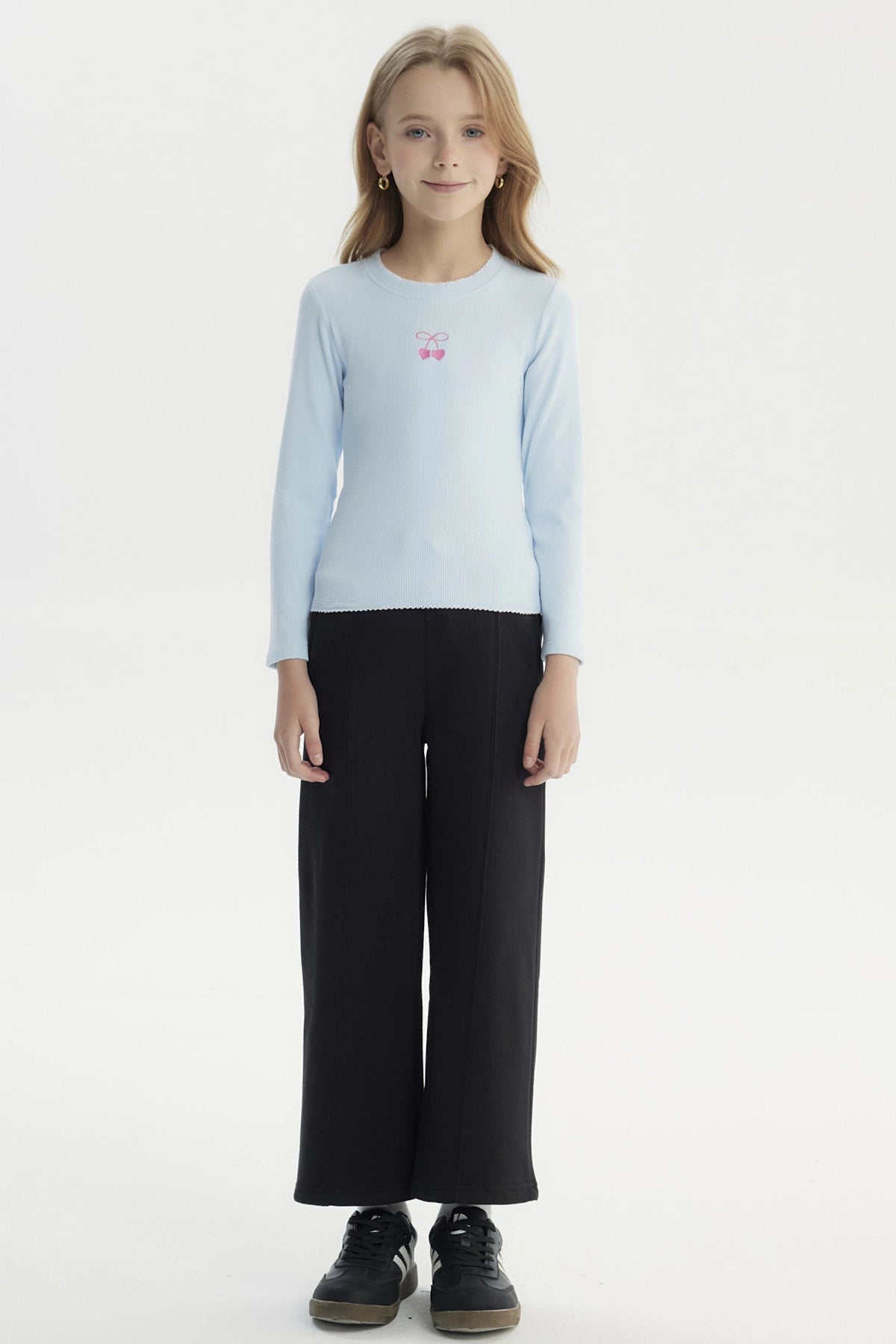 Polera Niña Slim Celeste