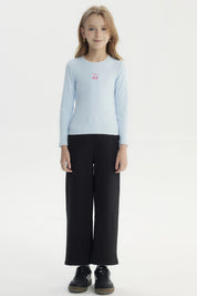 Polera Niña Slim Celeste