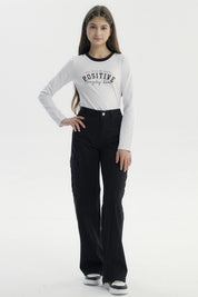 Pantalón Niña Wide Leg Negro