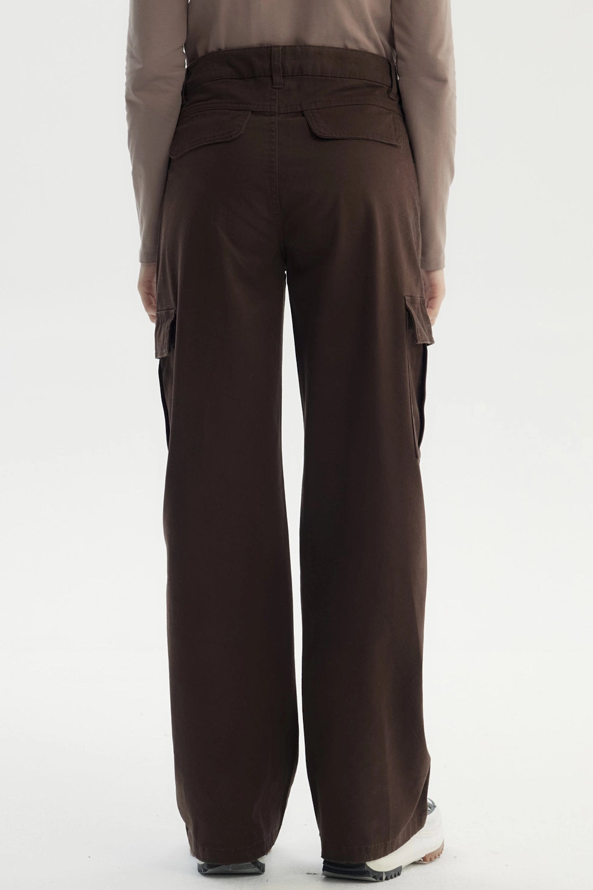 Pantalón Niña Wide Leg Café