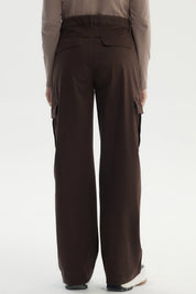 Pantalón Niña Wide Leg Café