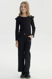 Pantalón Niña Wide Leg Negro