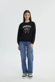 Polerón Niña Slim Negro