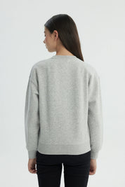 Polerón Niña Slim Gris Melange