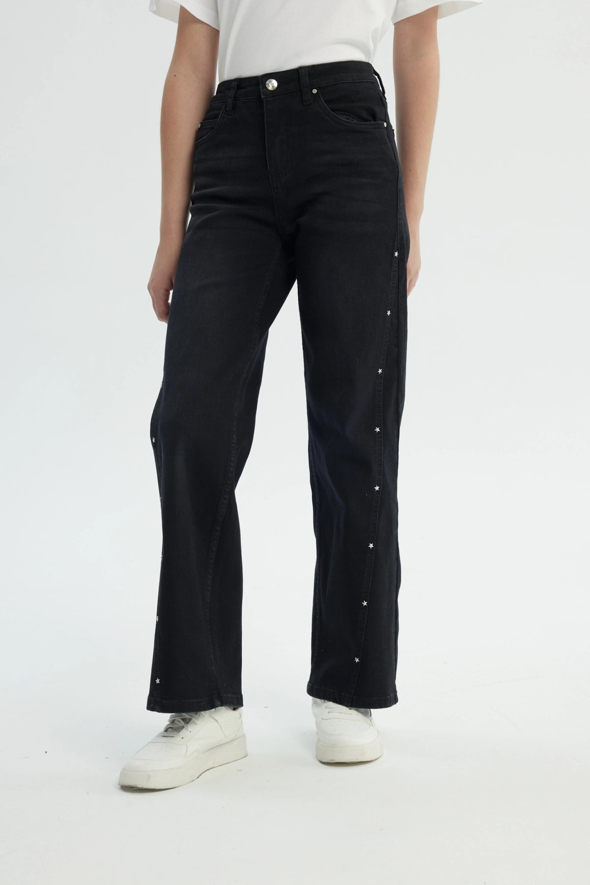 Jeans Niña Wide Leg Negro