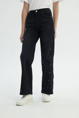 Jeans Wide Leg Niña Negro