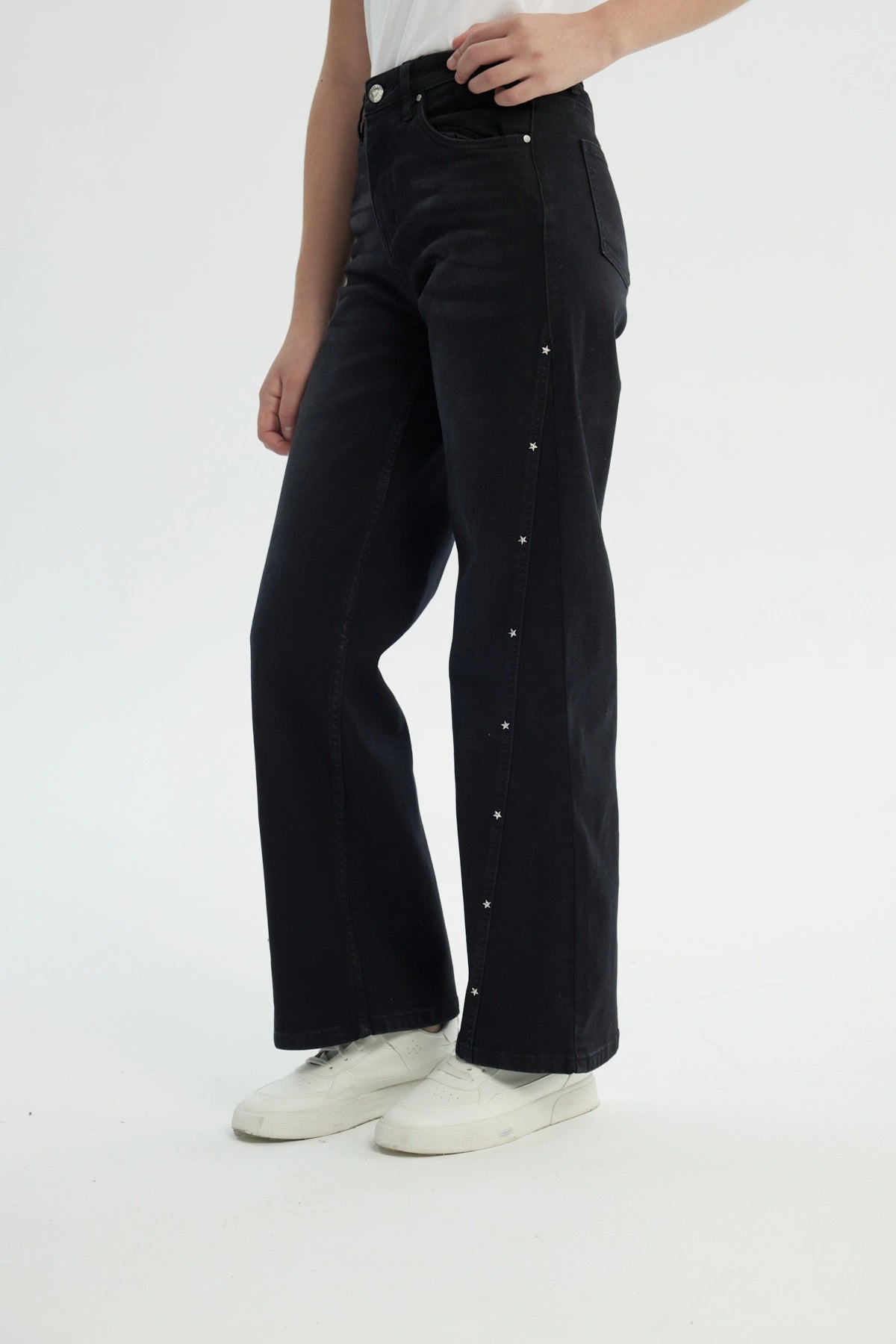 Jeans Niña Wide Leg Negro