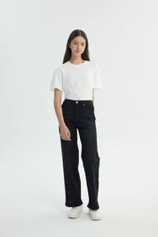 Jeans Niña Wide Leg Negro