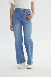 Jeans Niña Wide Leg Azul
