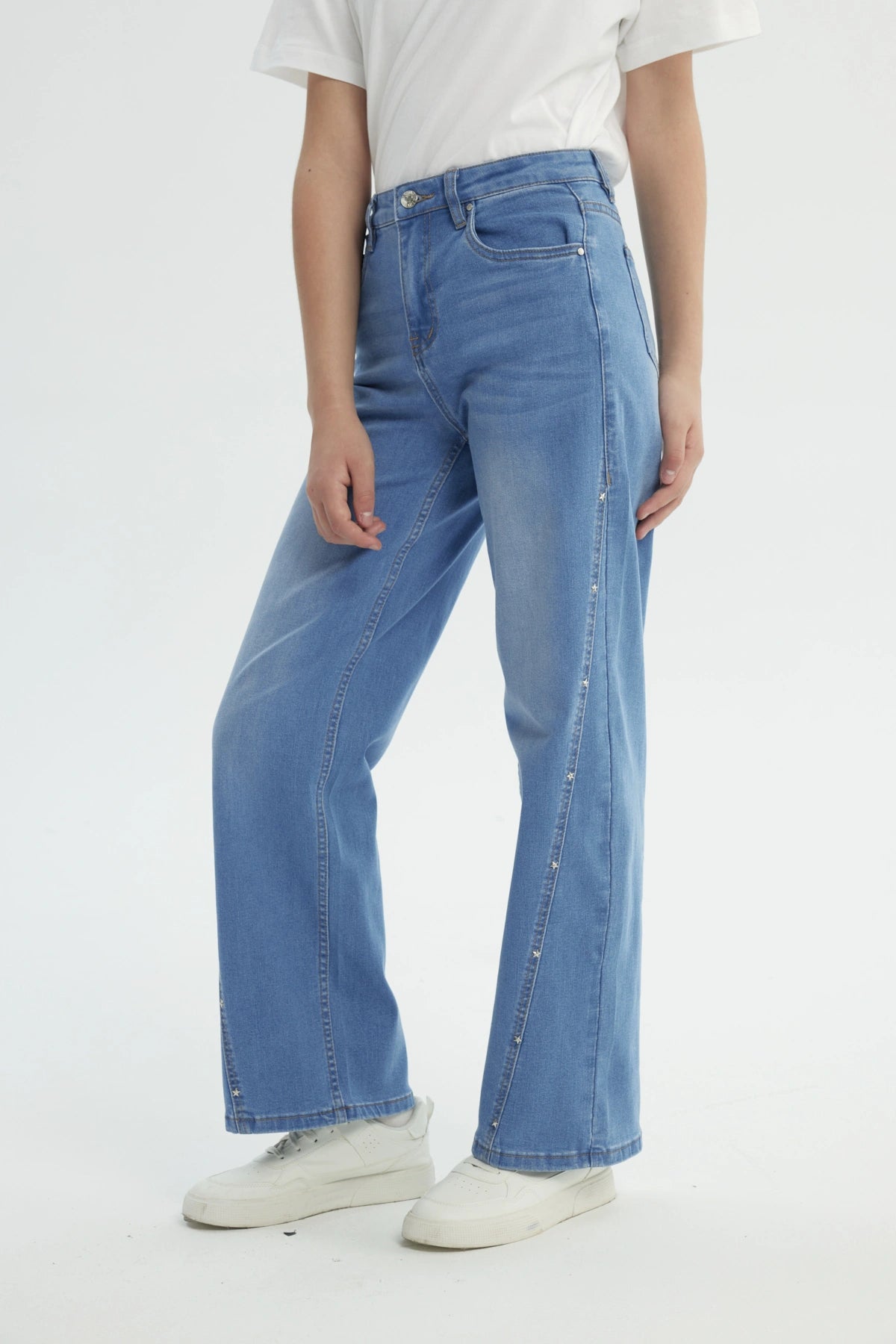 Jeans Niña Wide Leg Azul