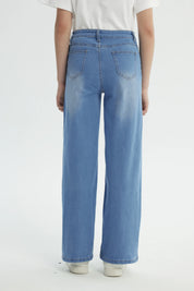 Jeans Niña Wide Leg Azul