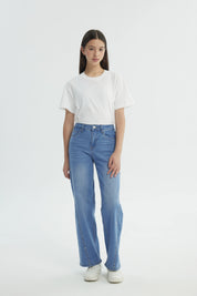 Jeans Niña Wide Leg Azul