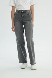 Jeans Niña Wide Leg Gris