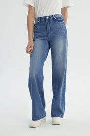 Jeans Niña Wide Leg Azul