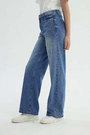 Jeans Niña Wide Leg Azul