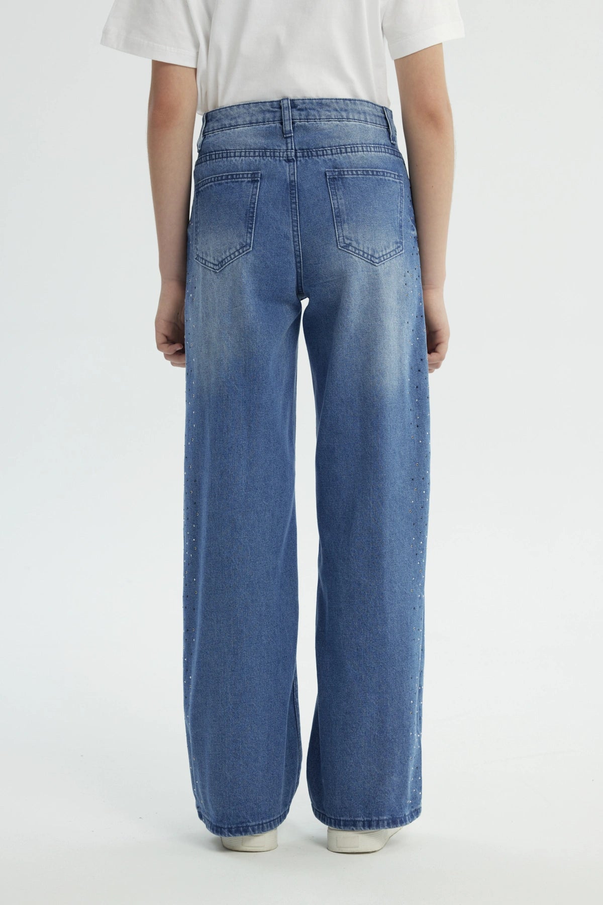 Jeans Niña Wide Leg Azul