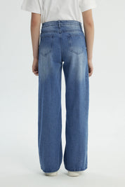 Jeans Niña Wide Leg Azul