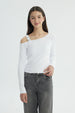 Polera Niña Hombro Descubierto Blanco
