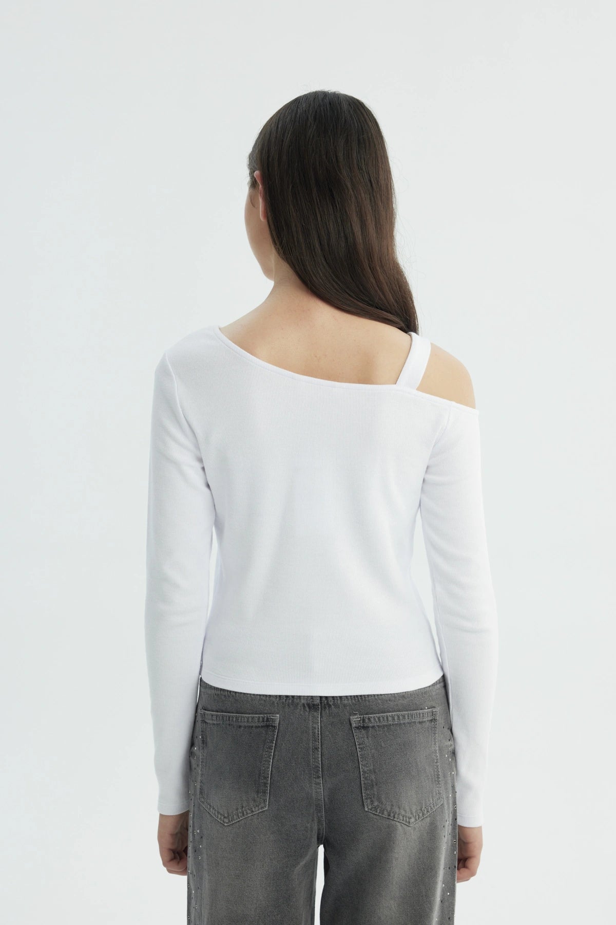 Polera Niña Hombro Descubierto Blanco