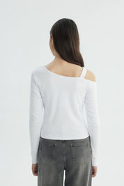Polera Niña Hombro Descubierto Blanco