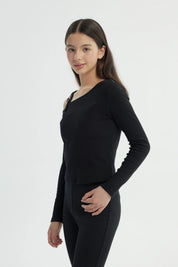 Polera Niña Hombro Descubierto Negro