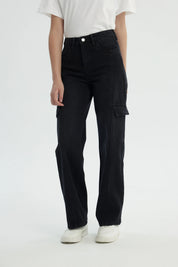 Jeans Niña Wide Leg Negro