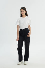 Jeans Niña Wide Leg Negro