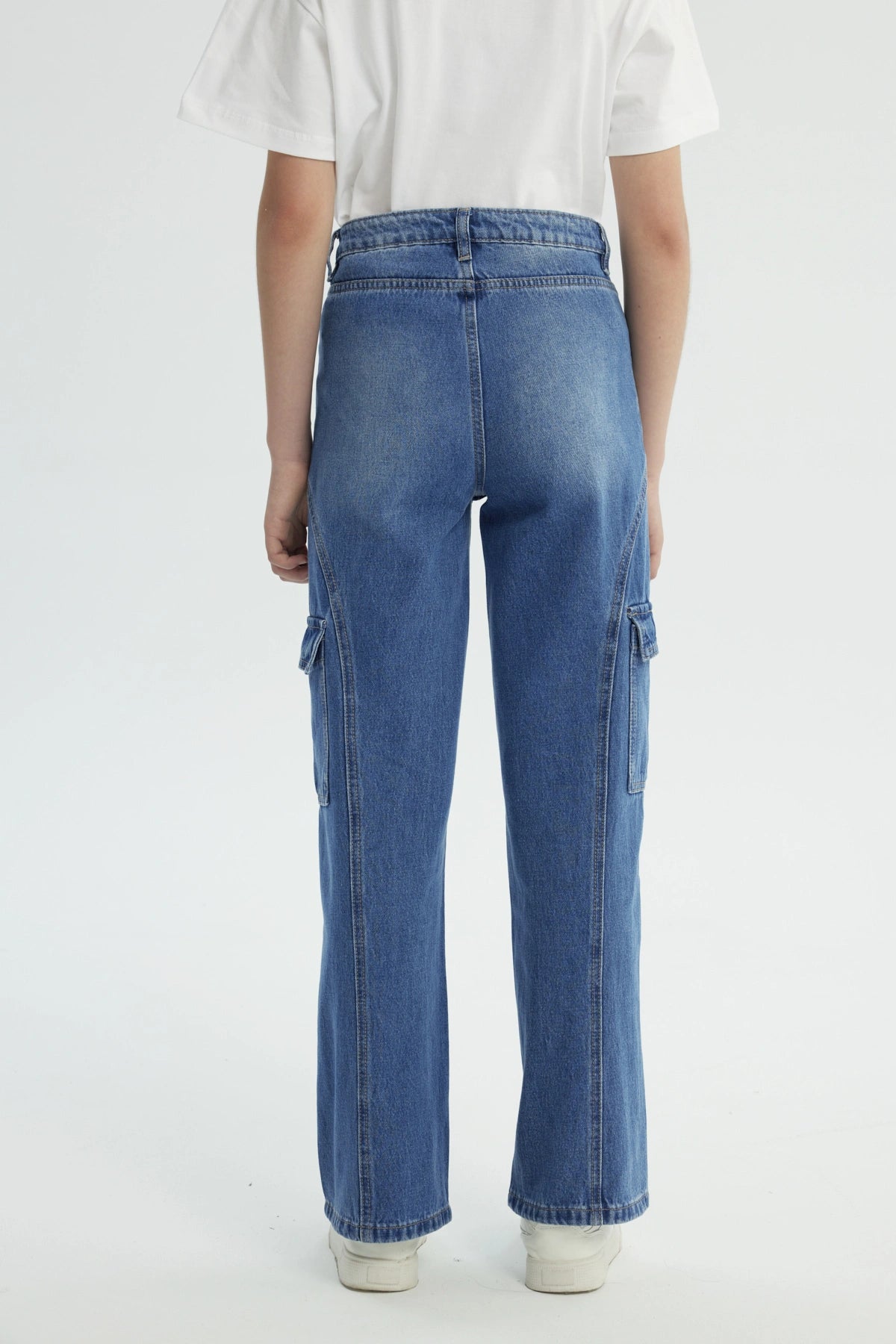 Jeans Niña Wide Leg Azul