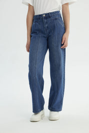 Jeans Niña Wide Leg Azul