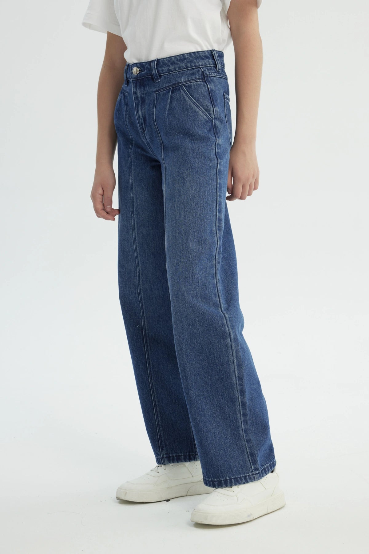 Jeans Niña Wide Leg Azul