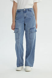 Jeans Niña Wide Leg Azul