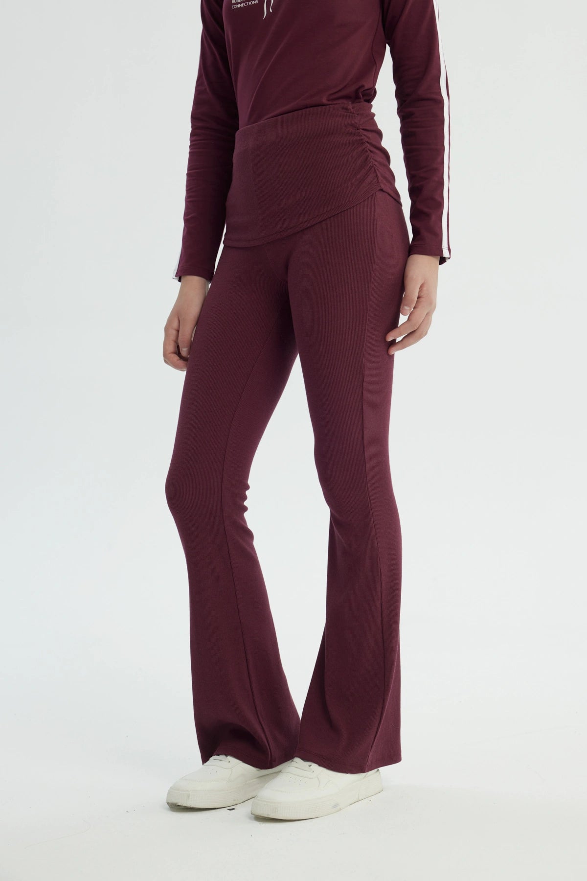 Calza Niña Flare Burdeo