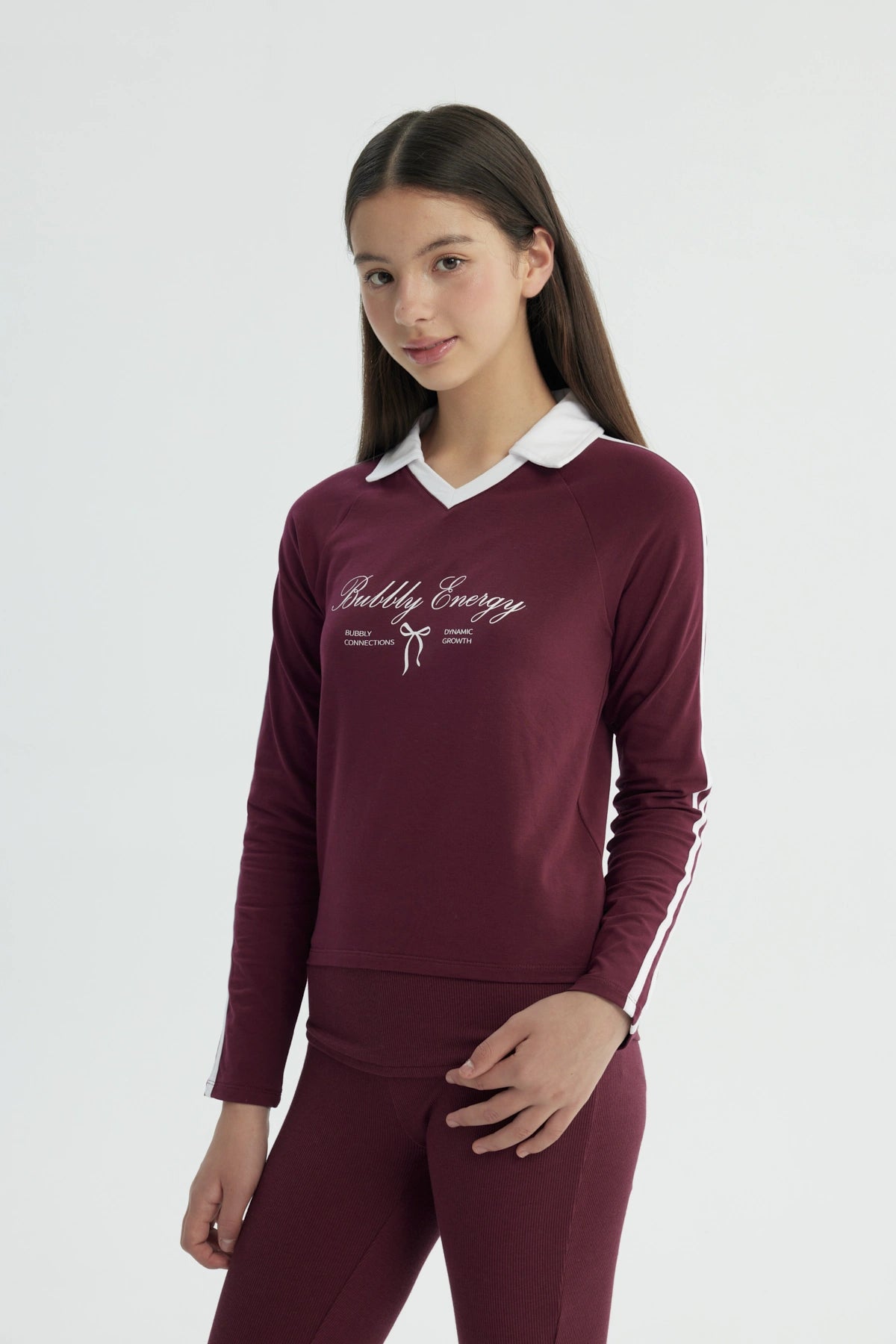 Polera Niña Slim Burdeo
