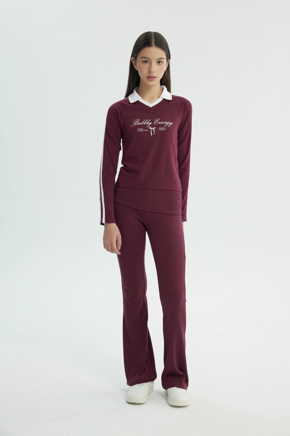 Polera Niña Slim Burdeo