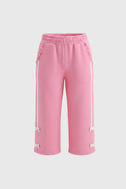Pantalón Buzo Niña Wide Leg Rosado