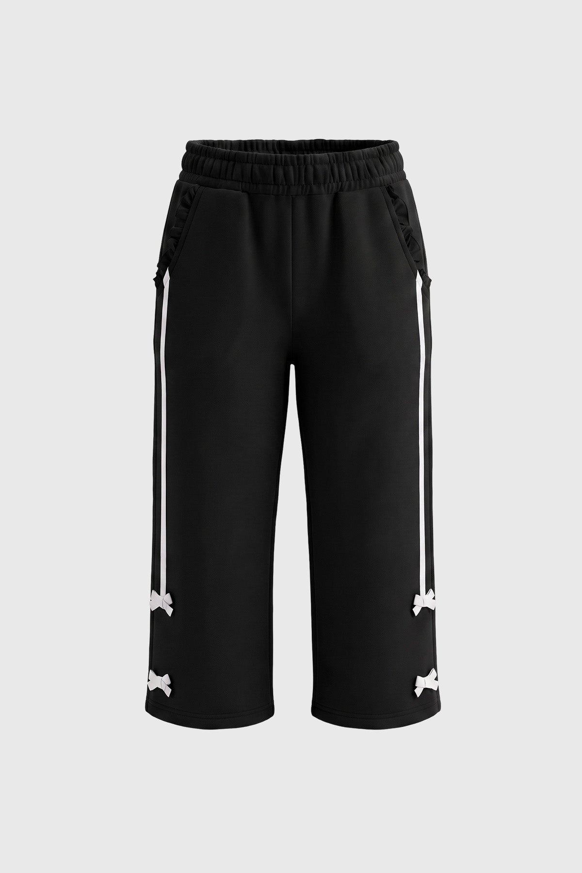 Pantalón Buzo Niña Wide Leg Negro