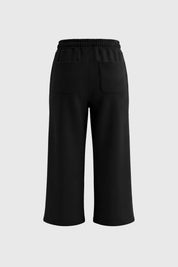 Pantalón Buzo Niña Wide Leg Negro