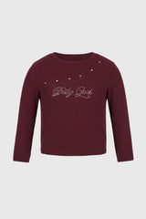 Polera Niña Slim Burdeo