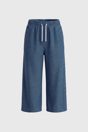 Jeans Wide Leg Niña Azul Oscuro