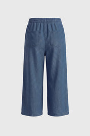 Jeans Wide Leg Niña Azul Oscuro