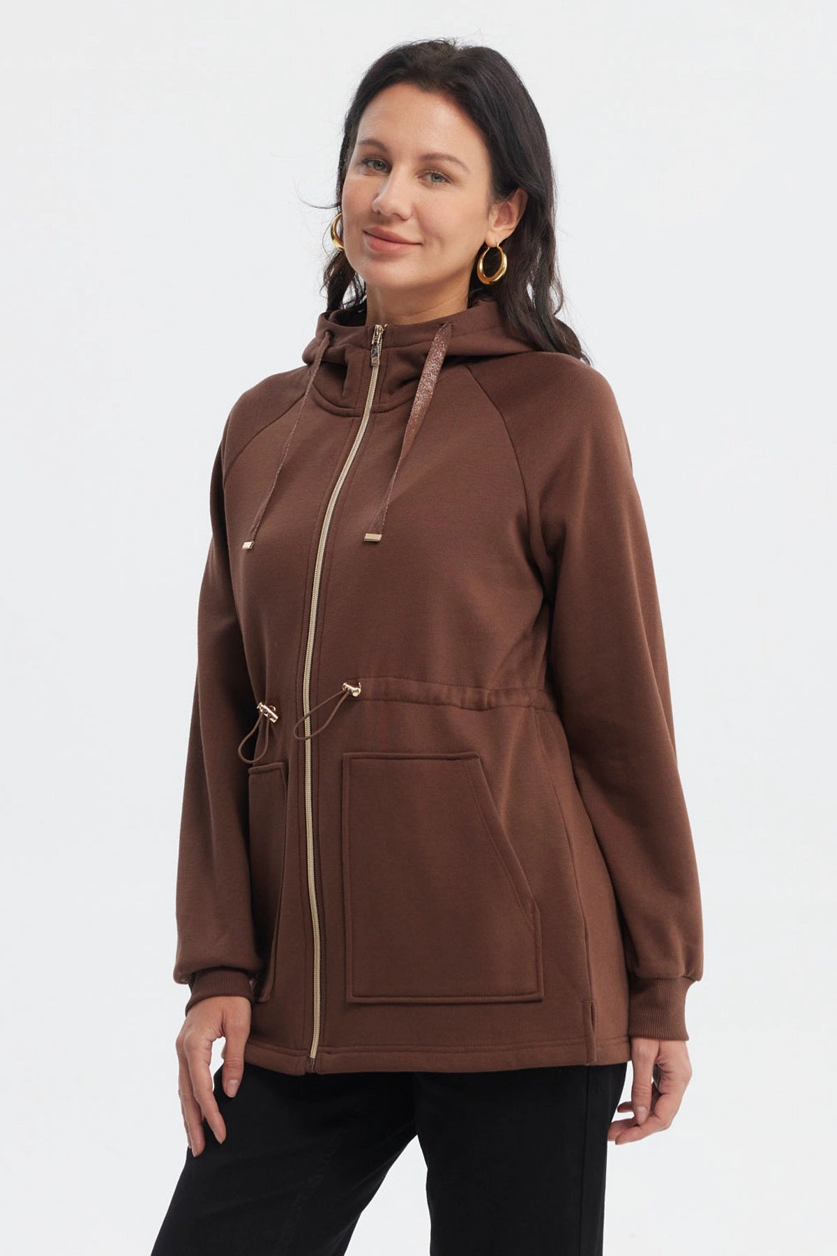 Polerón Mujer Cintura Ajustable Café